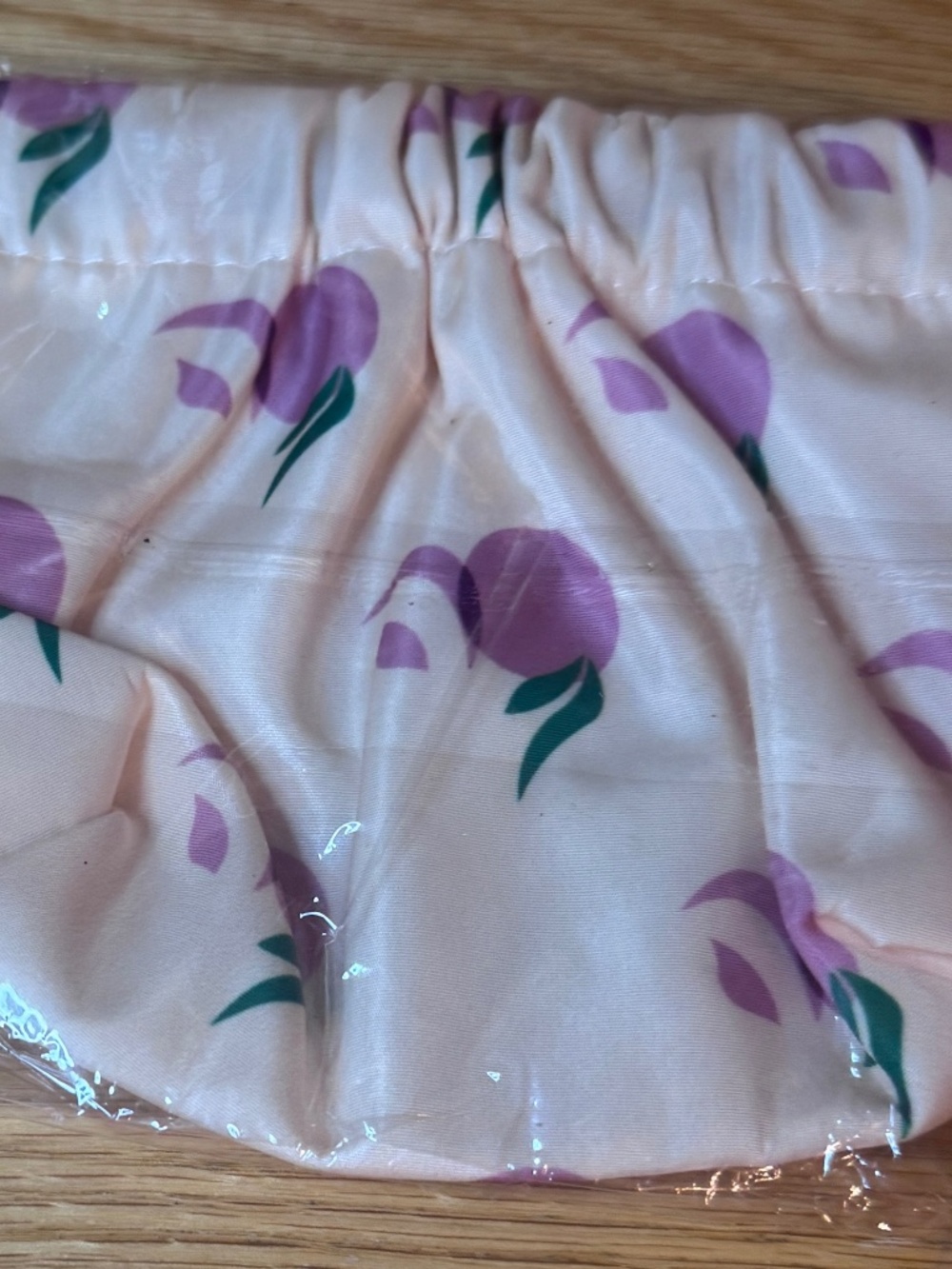 New Purple, Green Fruit Print Collapsable Pouch 5 X 5 X 1 Inch Classic Casual